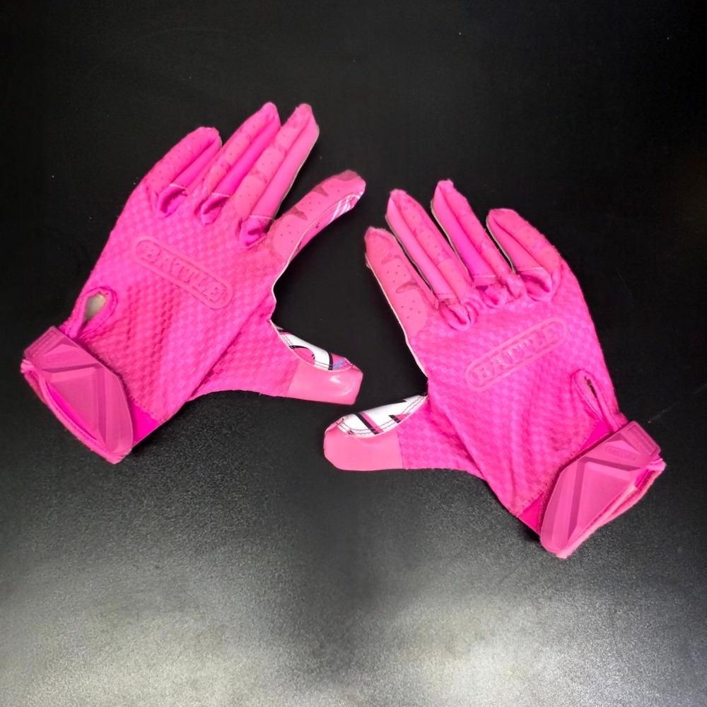 Battle Football Gloves Small Pink Money Graphic Receiver Ultra Stick SFIA